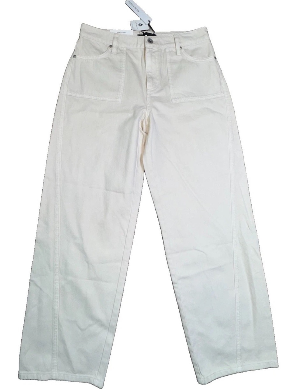 Sanctuary District Column Ankle Pants 27 Ivory Cream 100% Cotton NWT